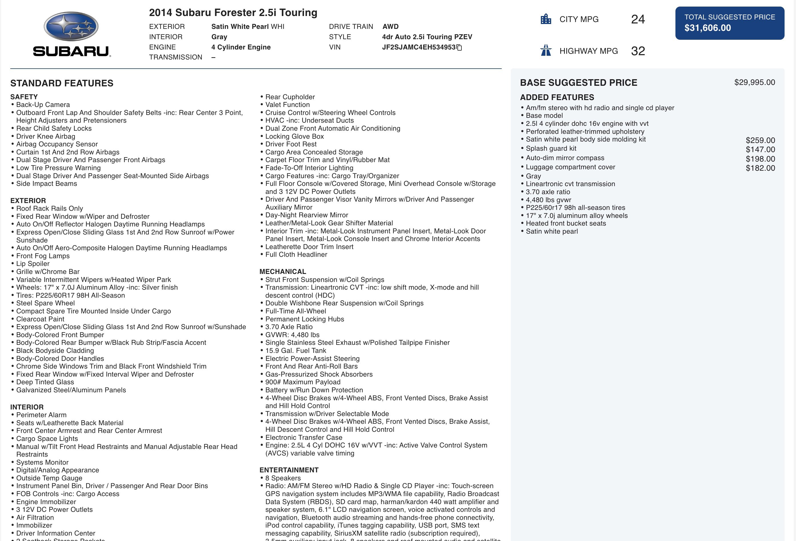 2014 Subaru Forester 2.5i Touring