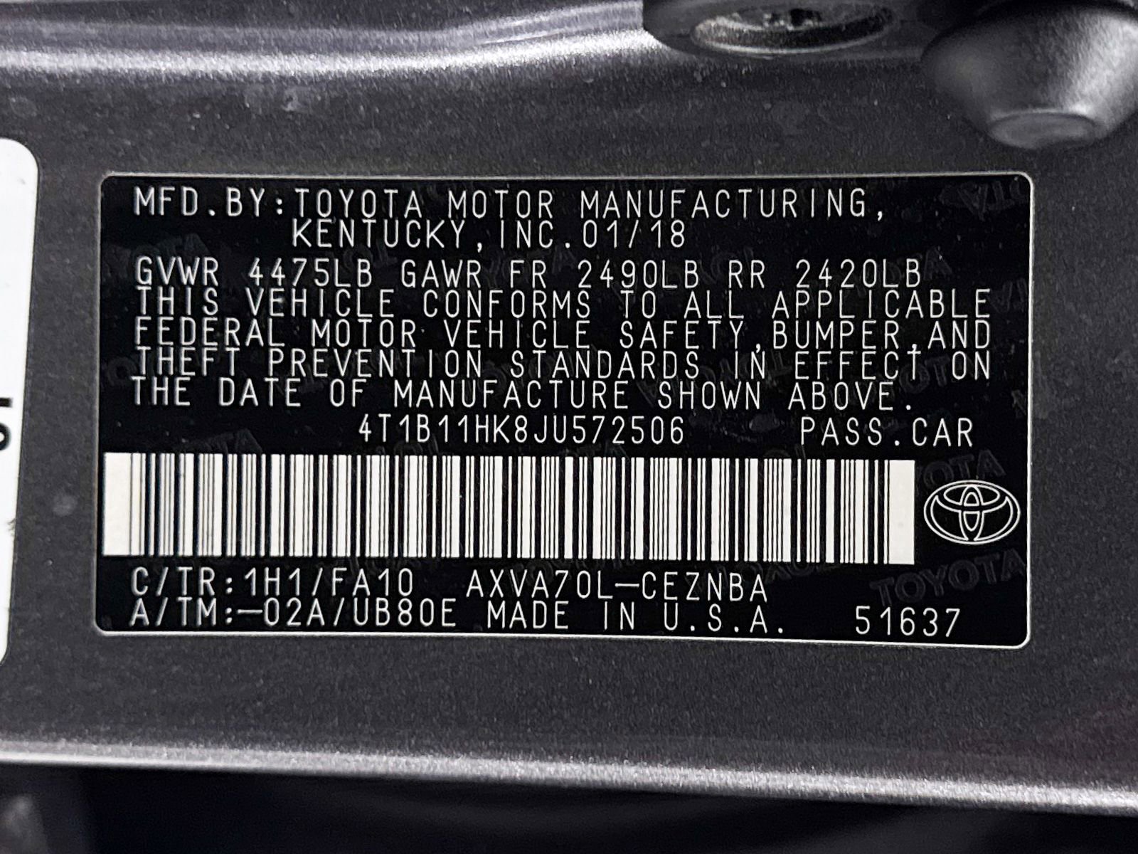 2018 Toyota Camry LE