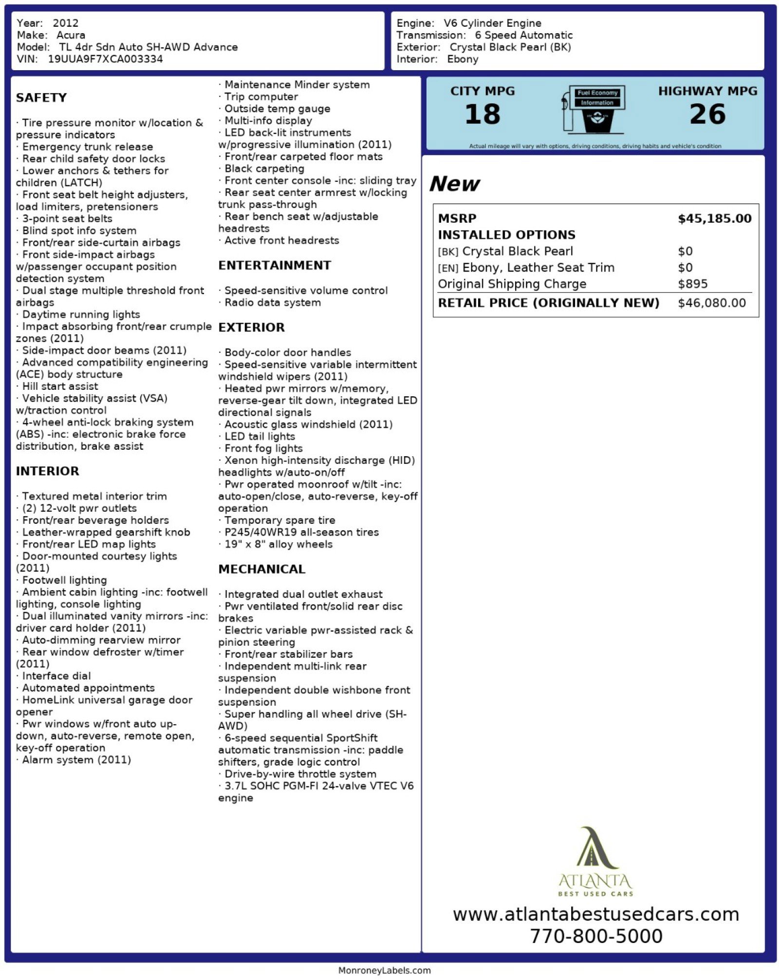 2012 Acura TL SH-AWD