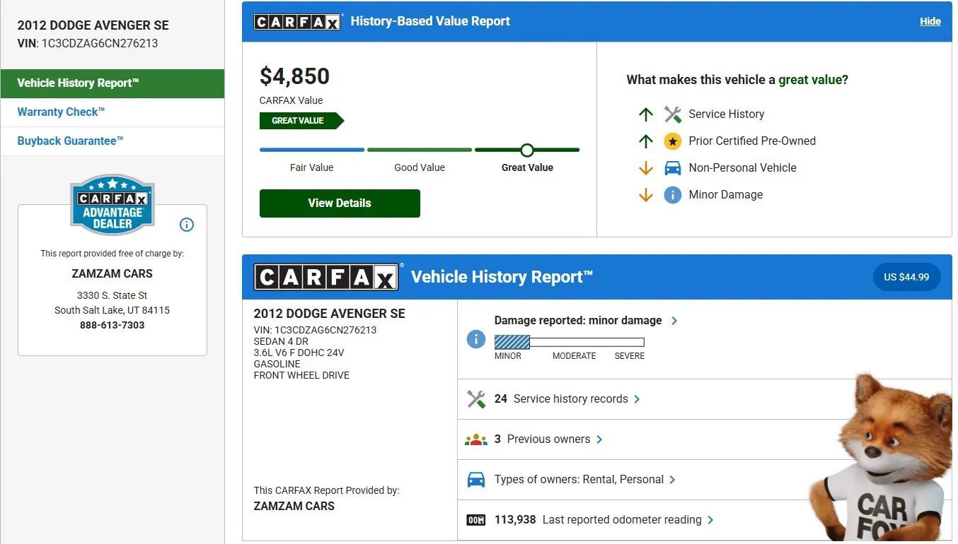 2012 Dodge Avenger SE