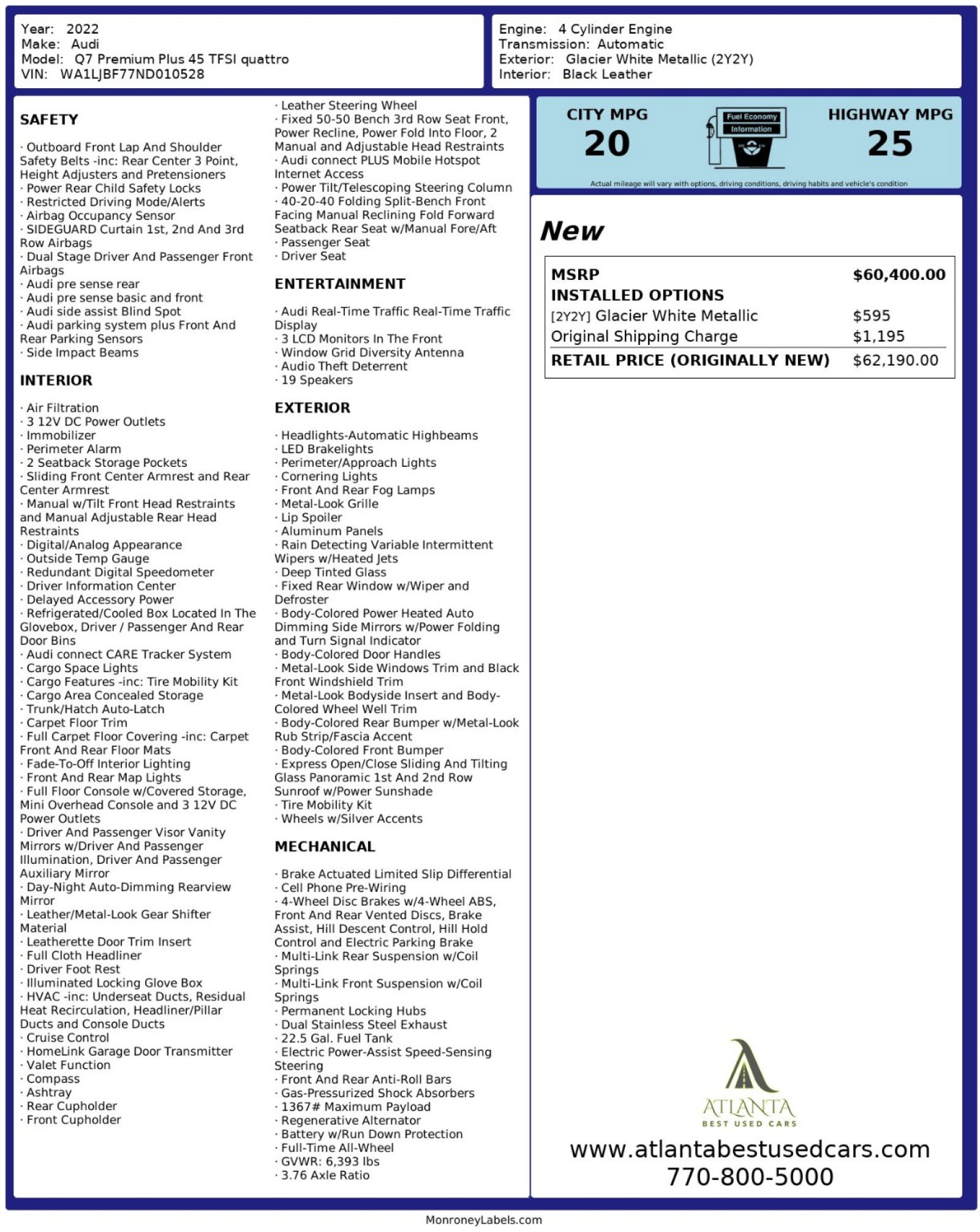 2022 Audi Q7 Premium Plus