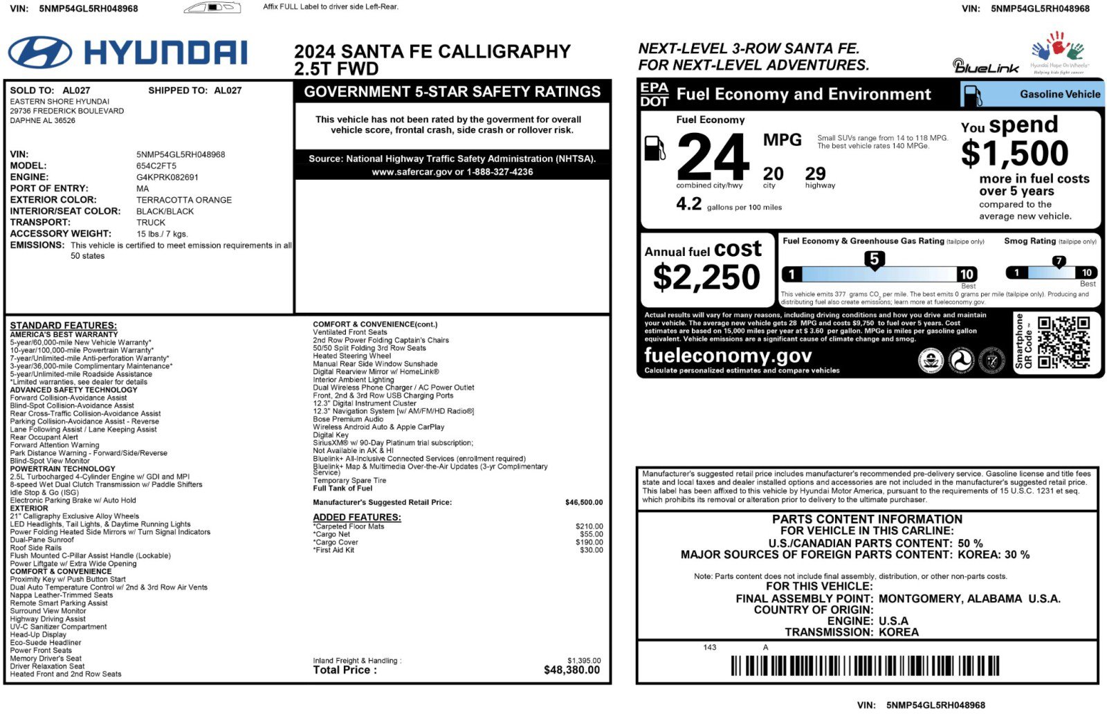 2024 Hyundai Santa Fe Calligraphy