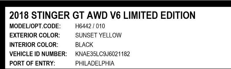 2018 Kia Stinger GT
