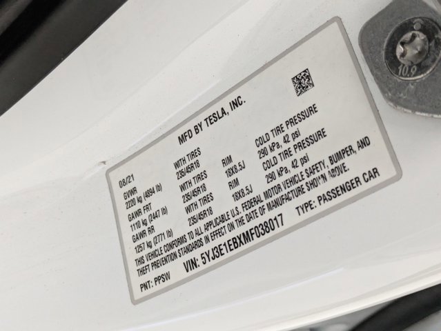 2021 Tesla Model 3 Long Range