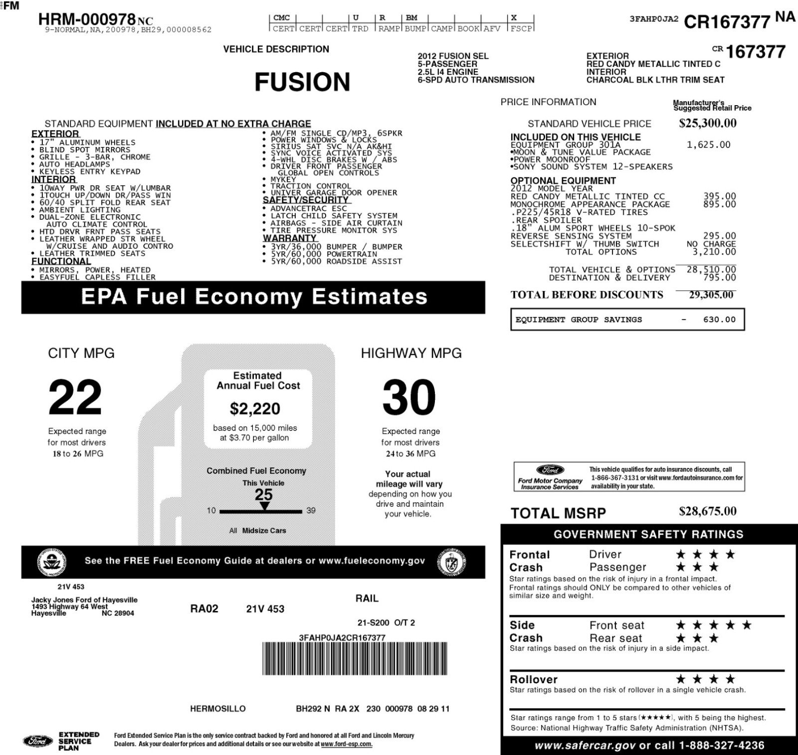 2012 Ford Fusion SEL