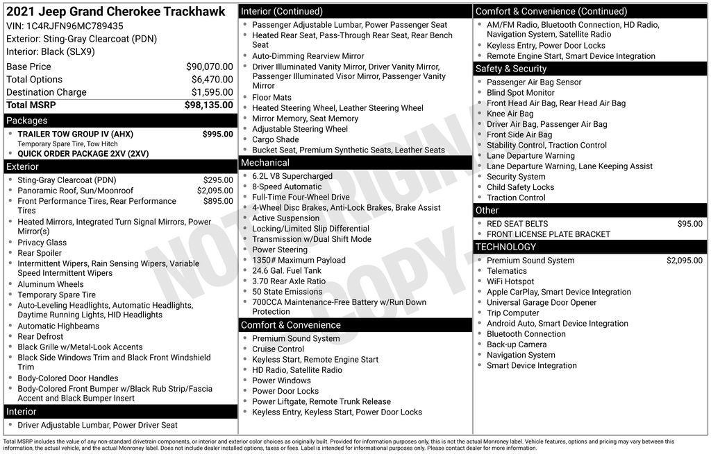 2021 Jeep Grand Cherokee Trackhawk