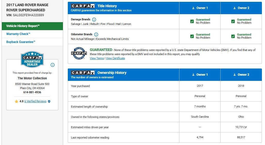2017 Land Rover Range Rover Supercharged