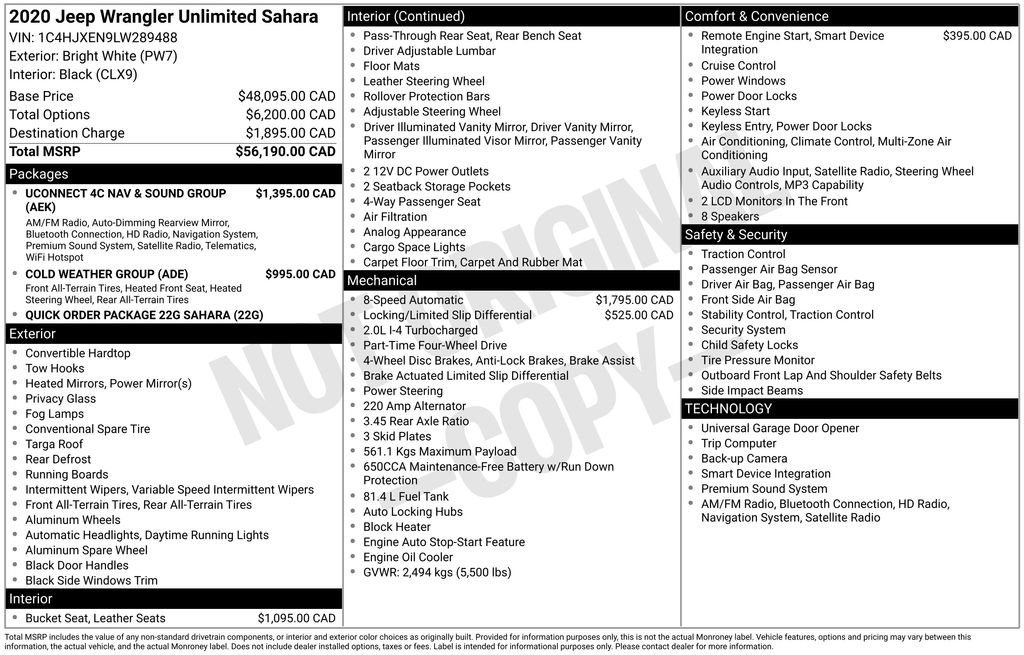 2020 Jeep Wrangler Unlimited Sahara