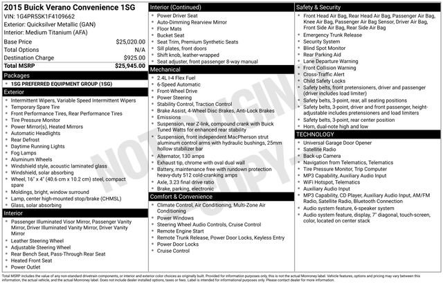 2015 Buick Verano Convenience