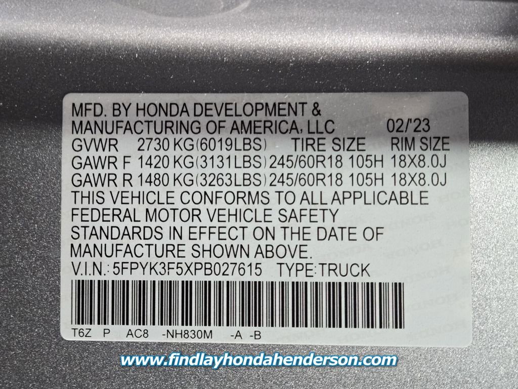 2023 Honda Ridgeline RTL