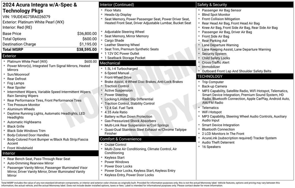 2024 Acura Integra A-Spec