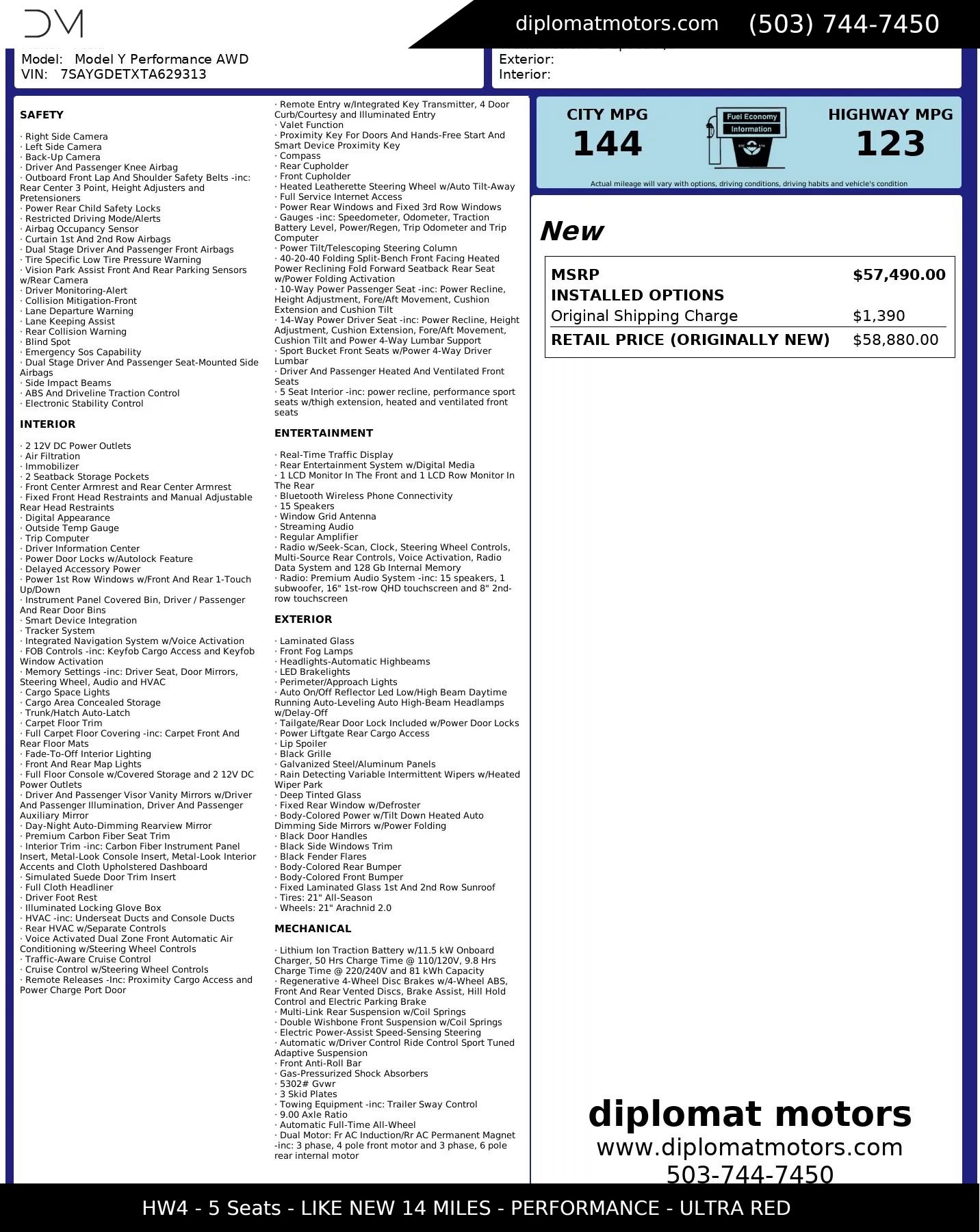 2026 Tesla Model Y Performance