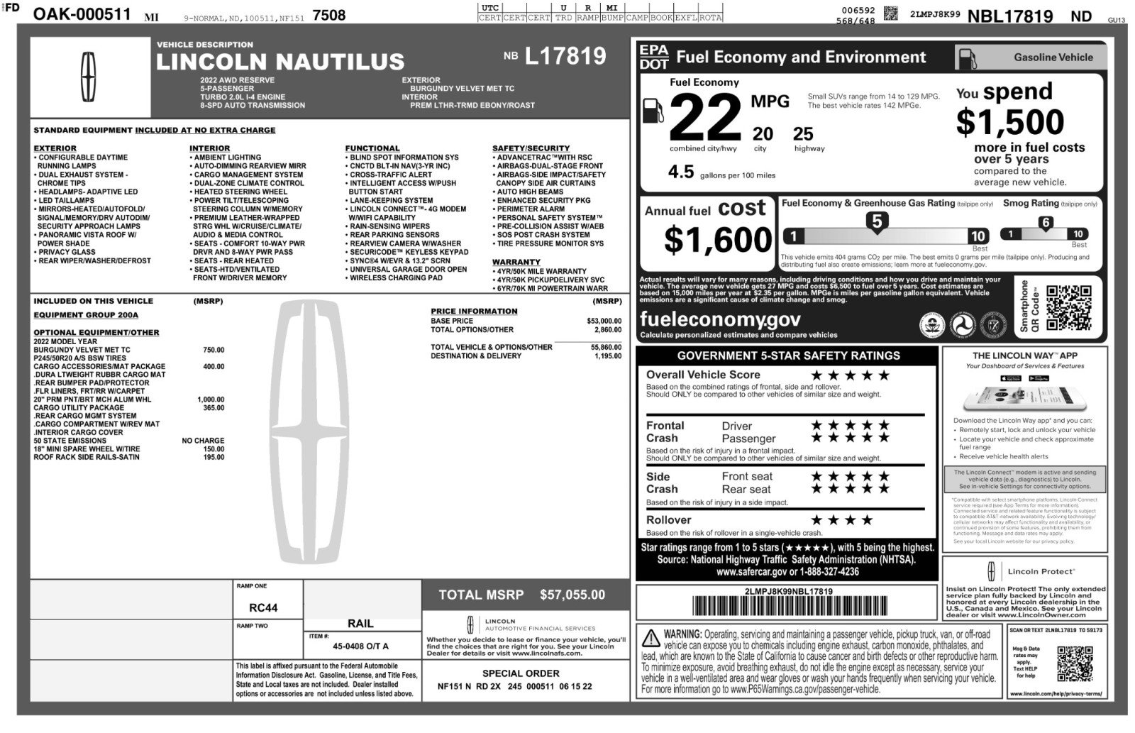 2022 Lincoln Nautilus Reserve