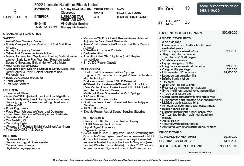 2022 Lincoln Nautilus Black Label