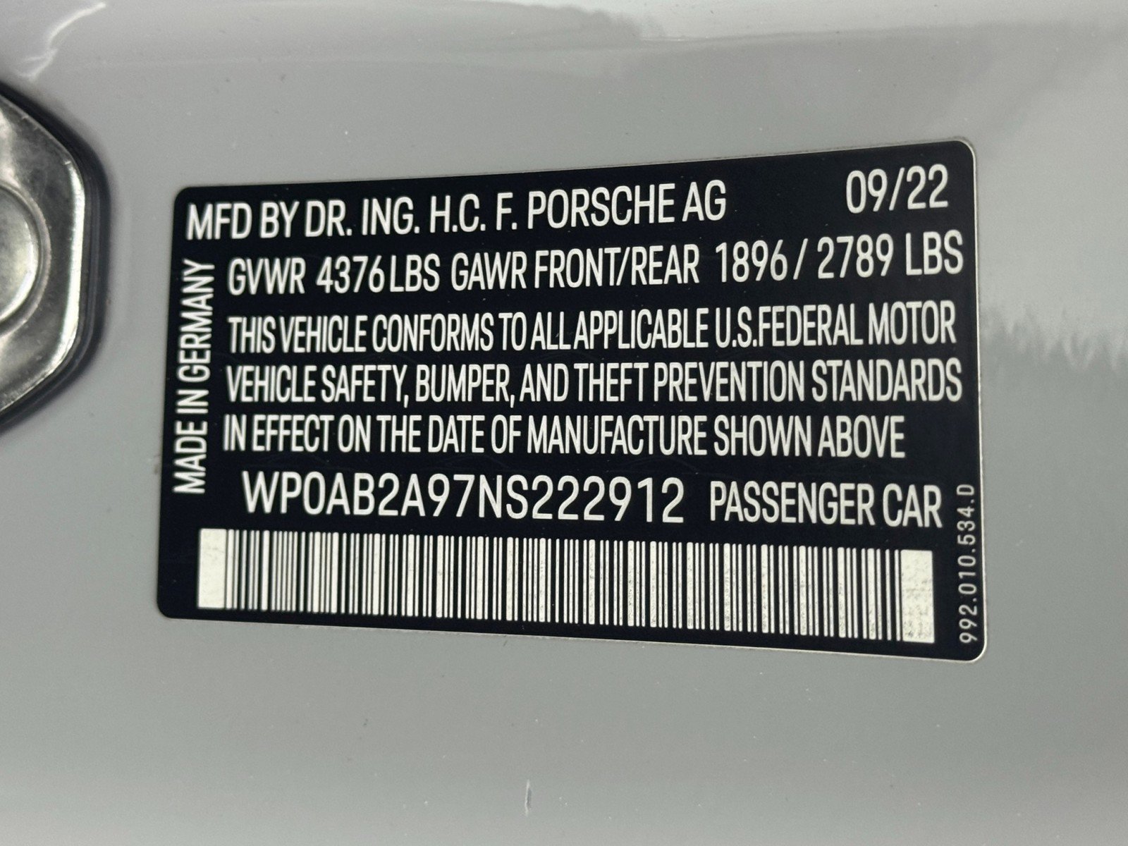 2022 Porsche 911 Carrera S