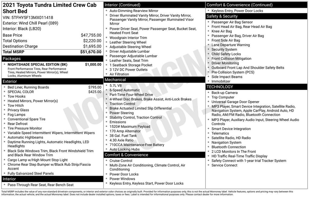 Used 2021 Toyota Tundra Limited w/ Nightshade Special Edition