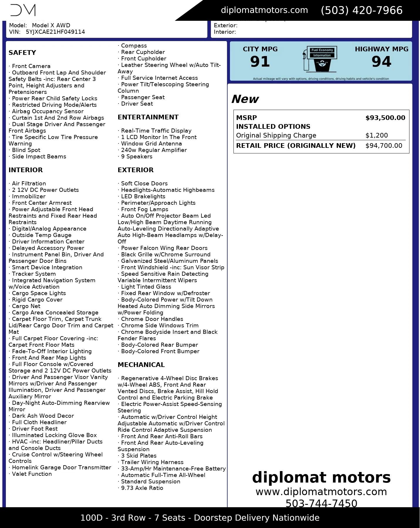 2017 Tesla Model X 100D