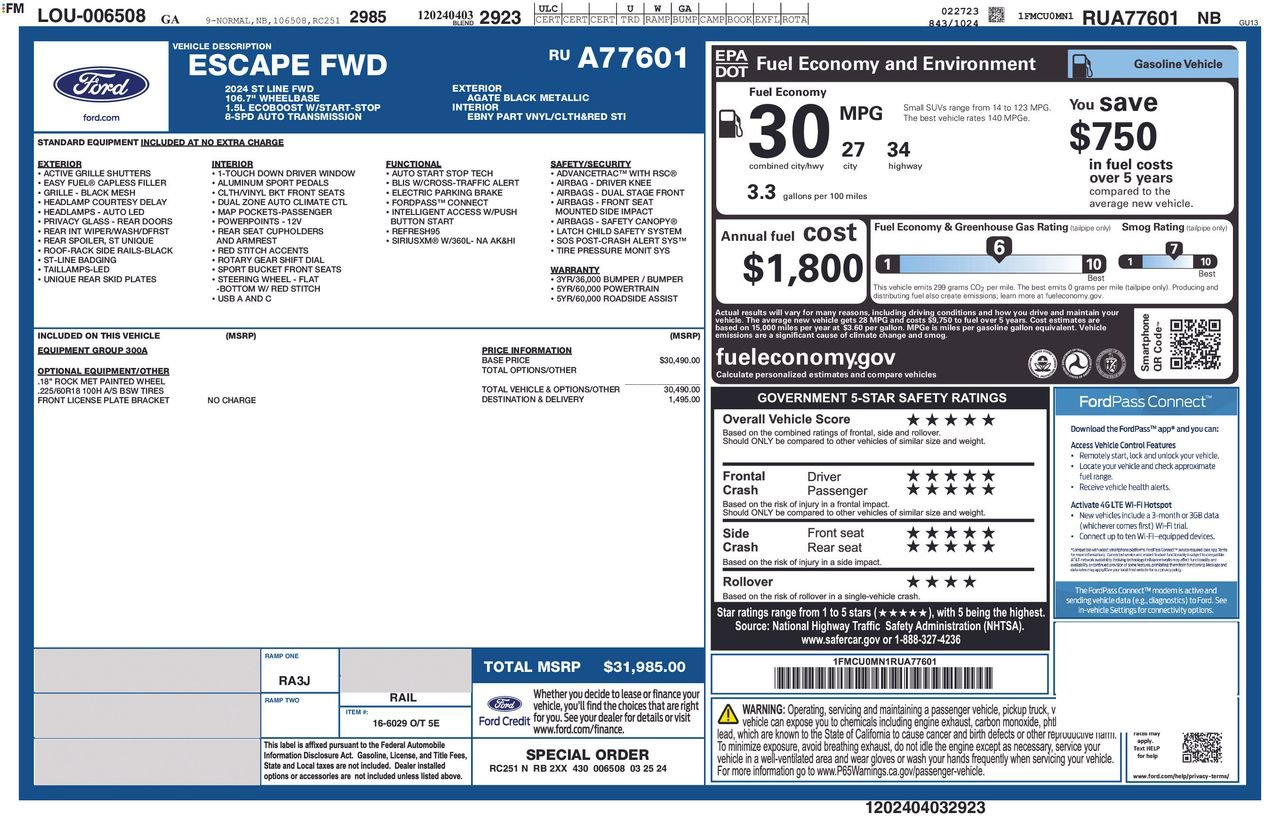 2024 Ford Escape ST-Line