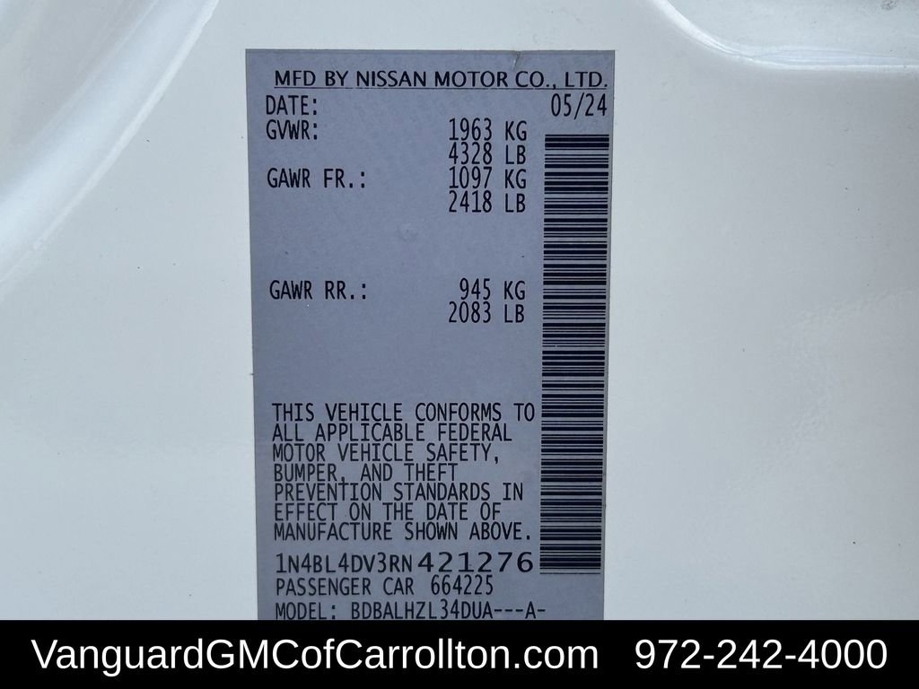 2024 Nissan Altima 2.5 SV