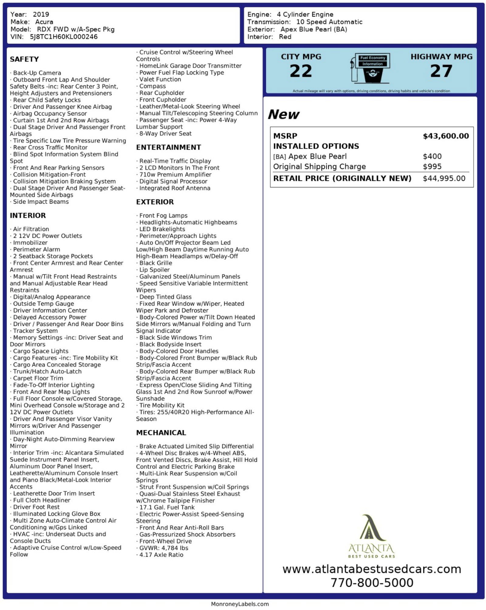 2019 Acura RDX A-Spec