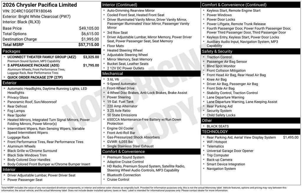 2026 Chrysler Pacifica Limited