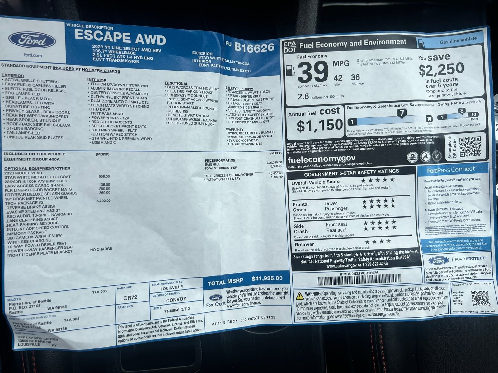 2023 Ford Escape ST-Line Select