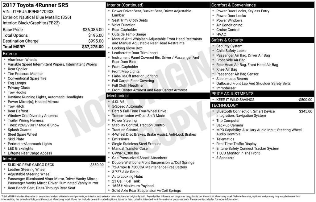 2017 Toyota 4Runner SR5