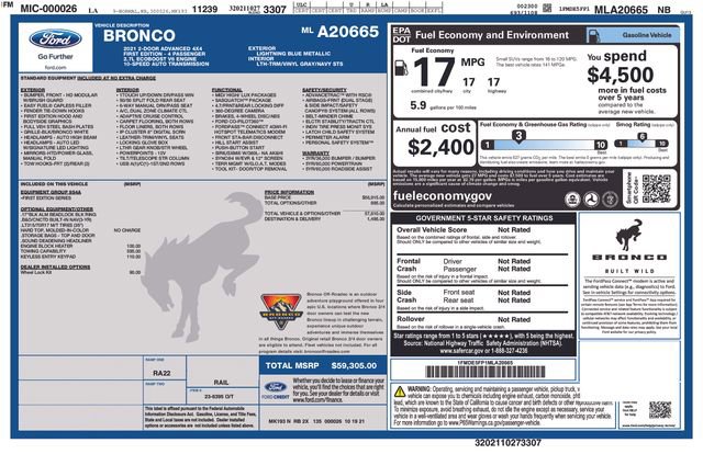 2021 Ford Bronco First Edition