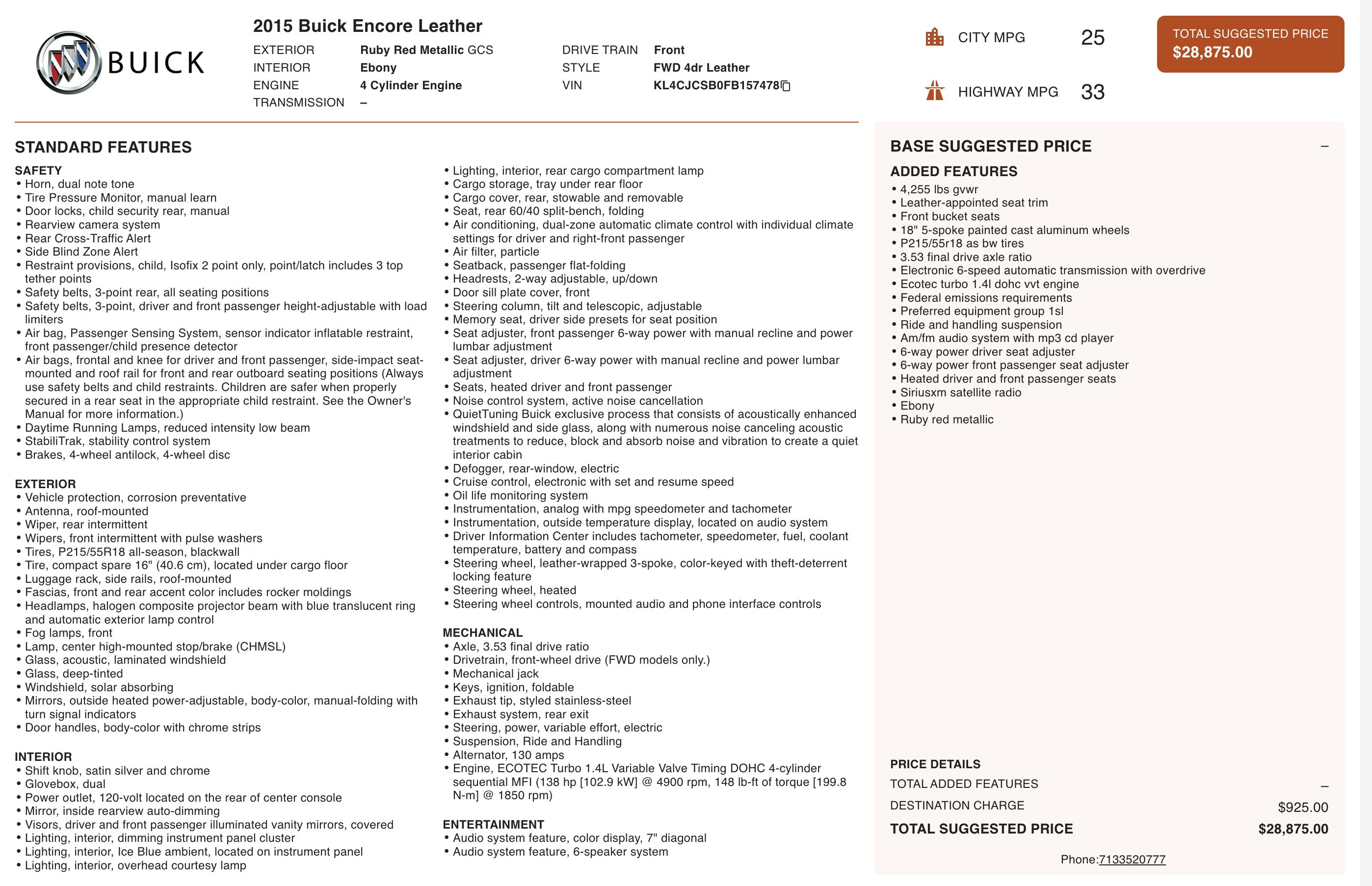 2015 Buick Encore Leather