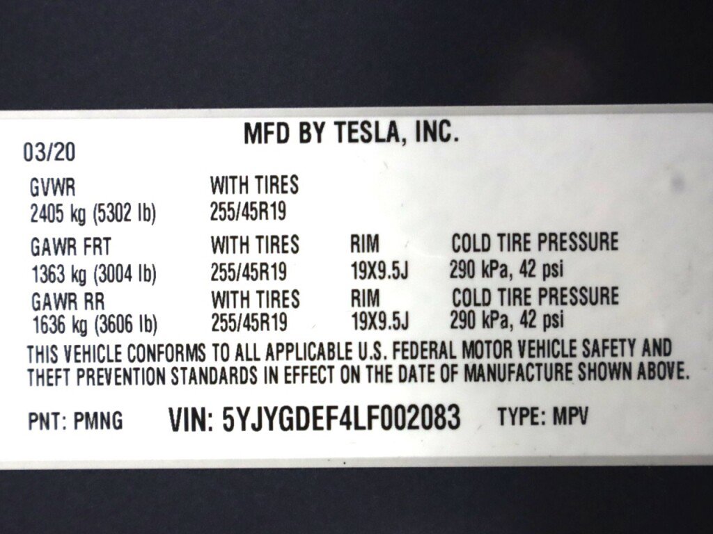 2020 Tesla Model Y Long Range