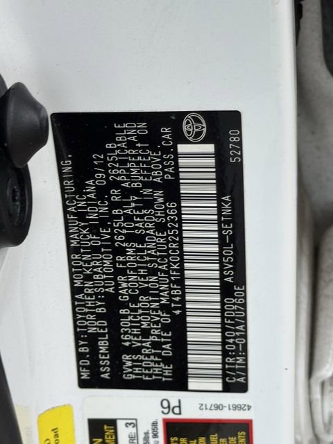 2012 Toyota Camry LE