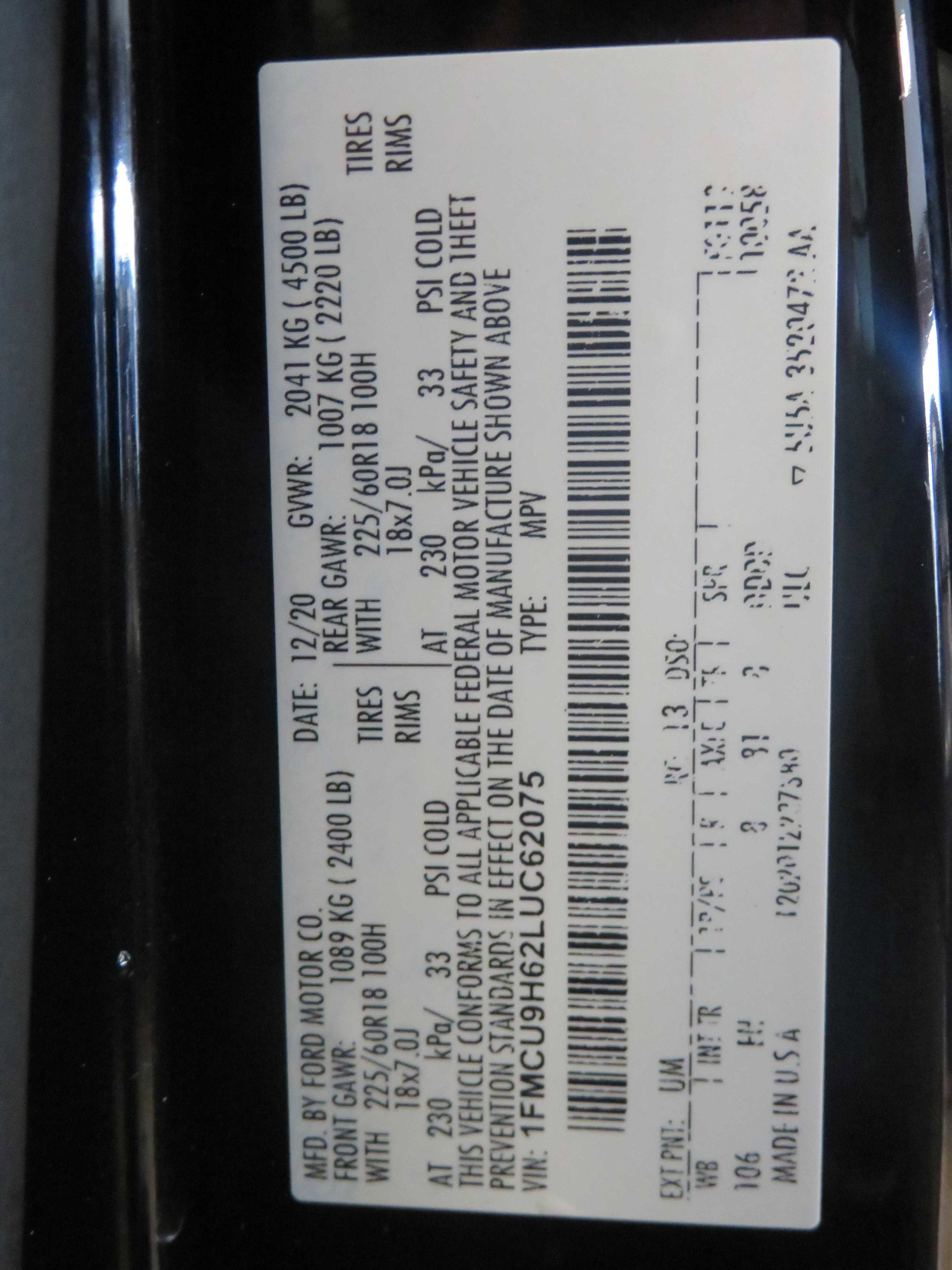 2020 Ford Escape SEL