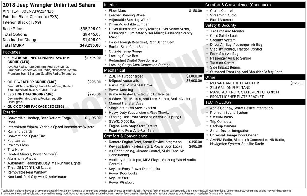 2018 Jeep Wrangler Unlimited Sahara