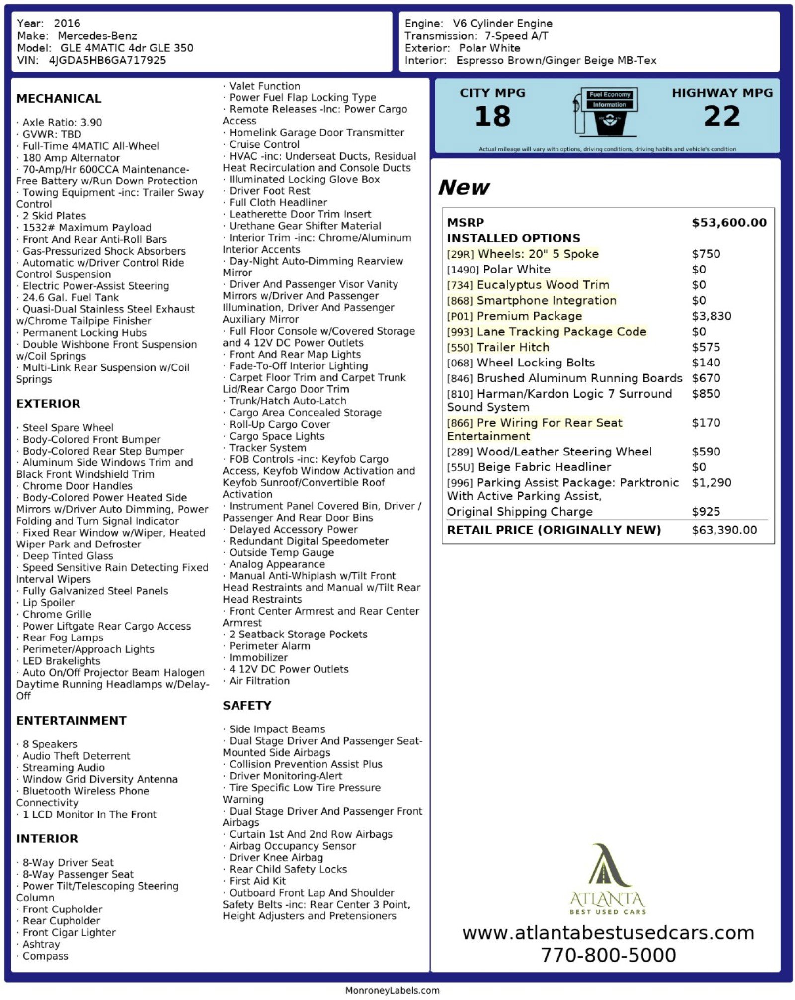 2016 Mercedes-Benz GLE 350 4MATIC