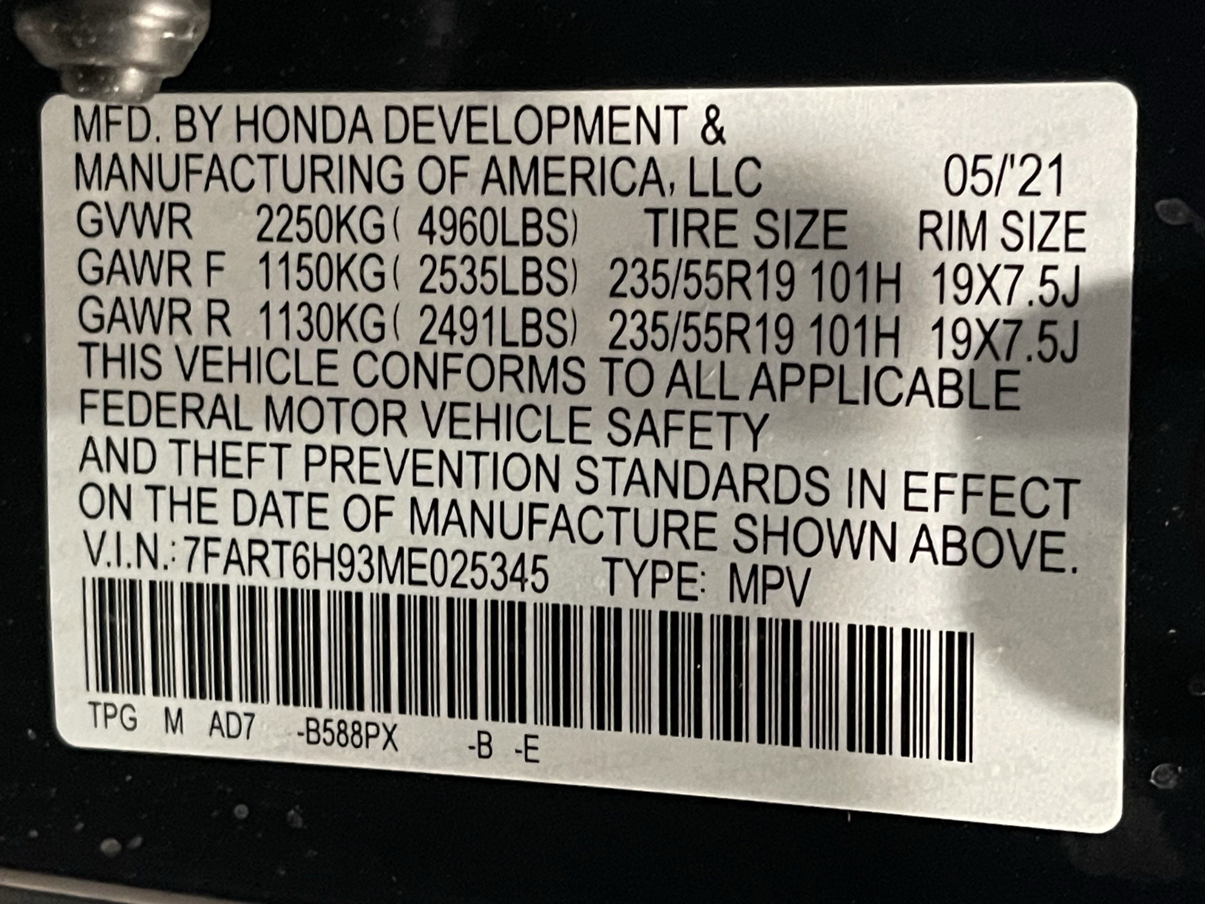 2021 Honda CR-V Touring