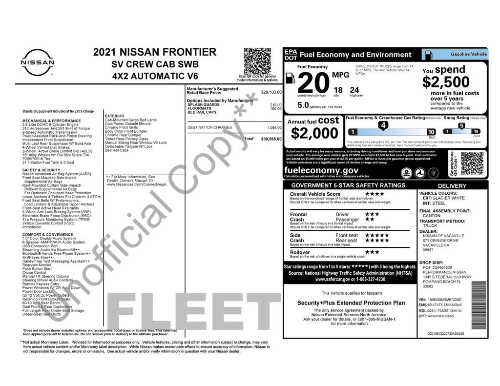 2021 Nissan Frontier SV