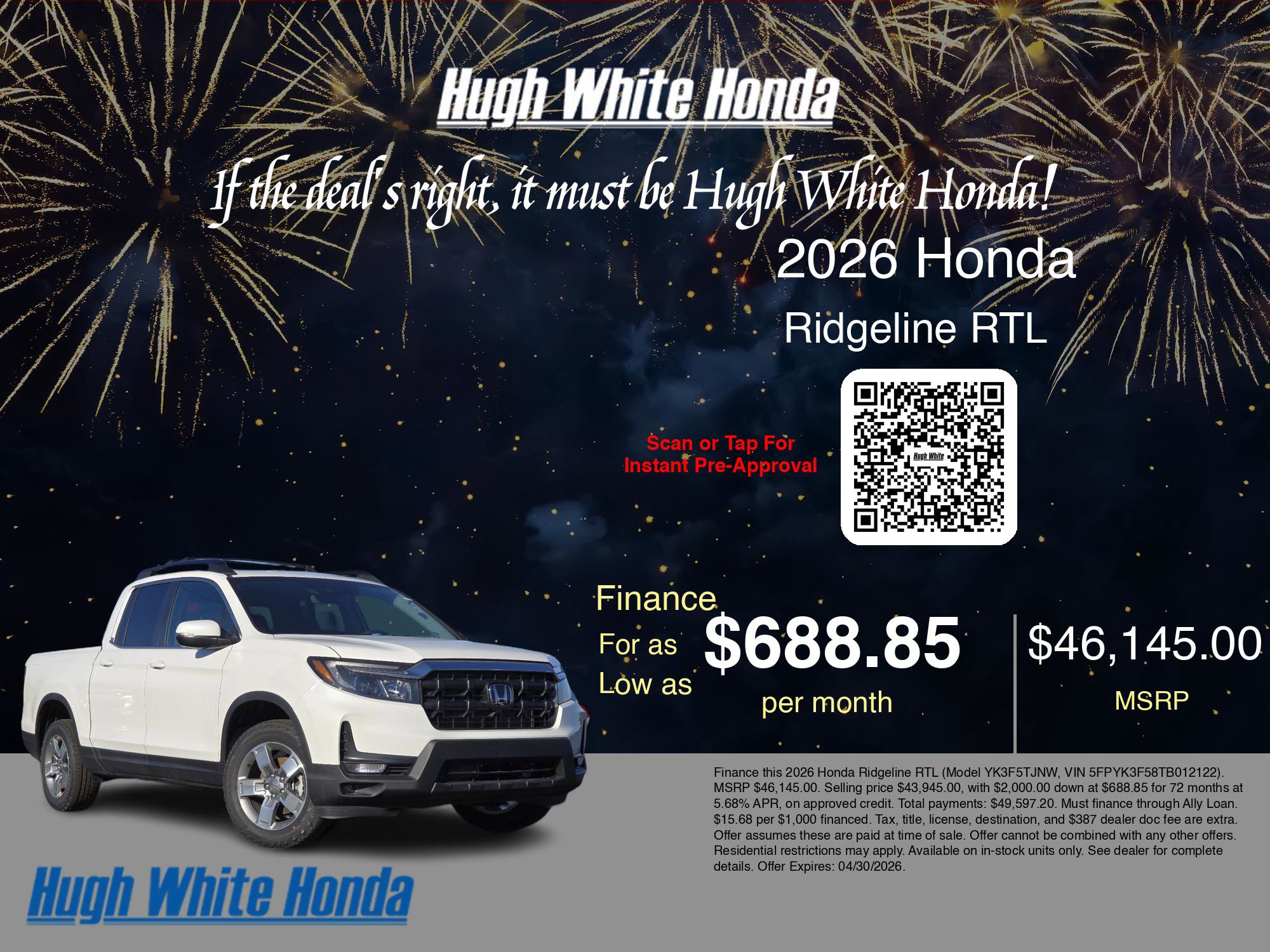 2026 Honda Ridgeline RTL