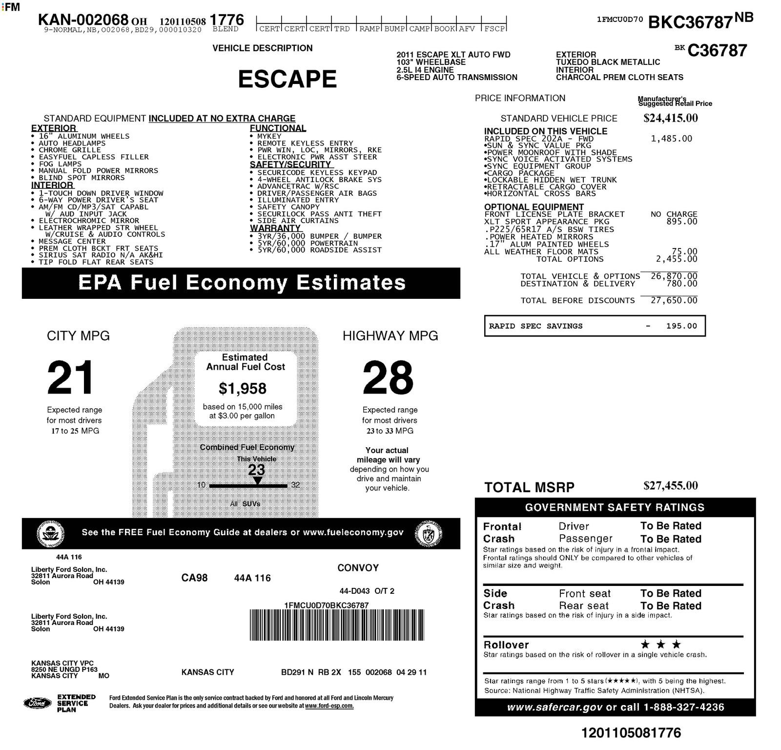 2011 Ford Escape XLT