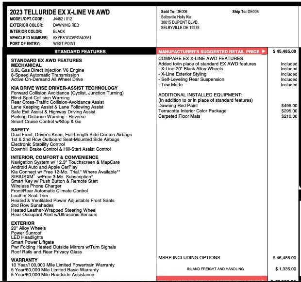 2023 Kia Telluride EX X-Line
