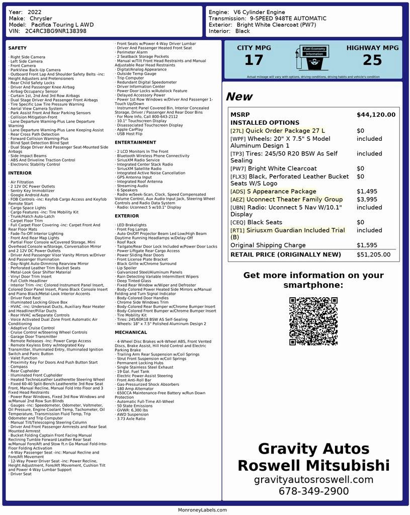 2022 Chrysler Pacifica Touring-L