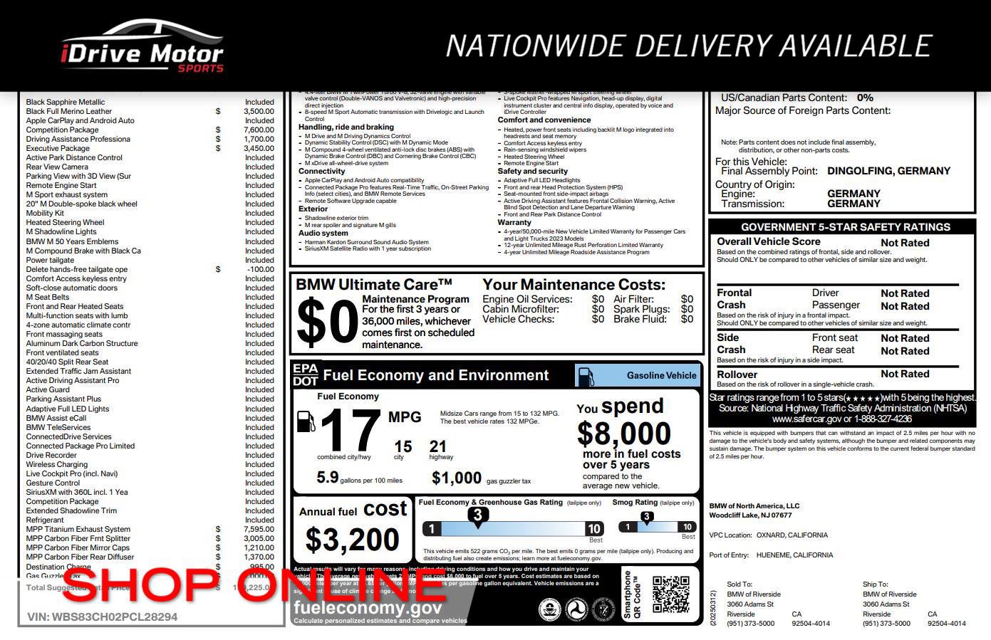 Used 2023 BMW M5 w/ Competition Package