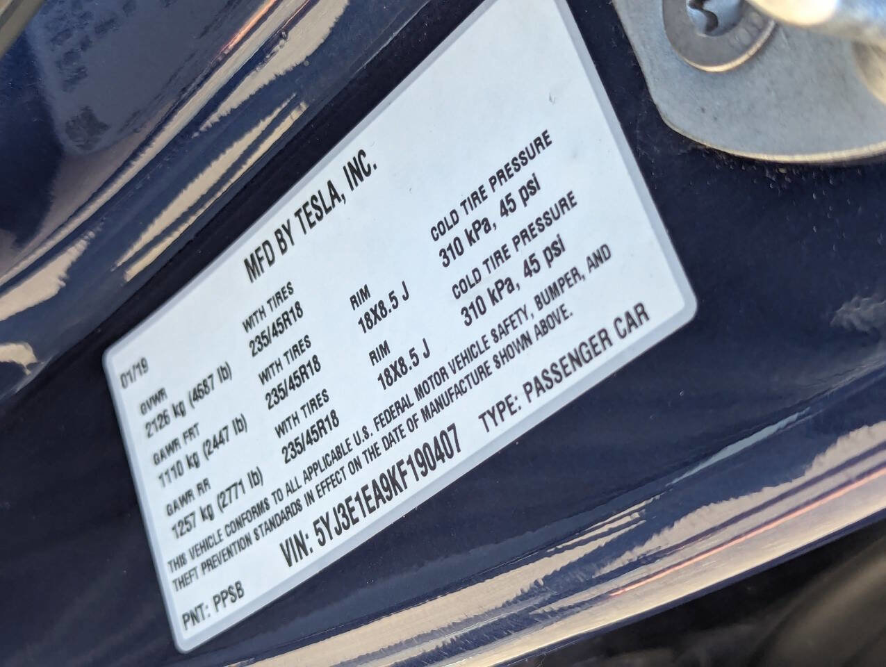 2019 Tesla Model 3 Standard Range