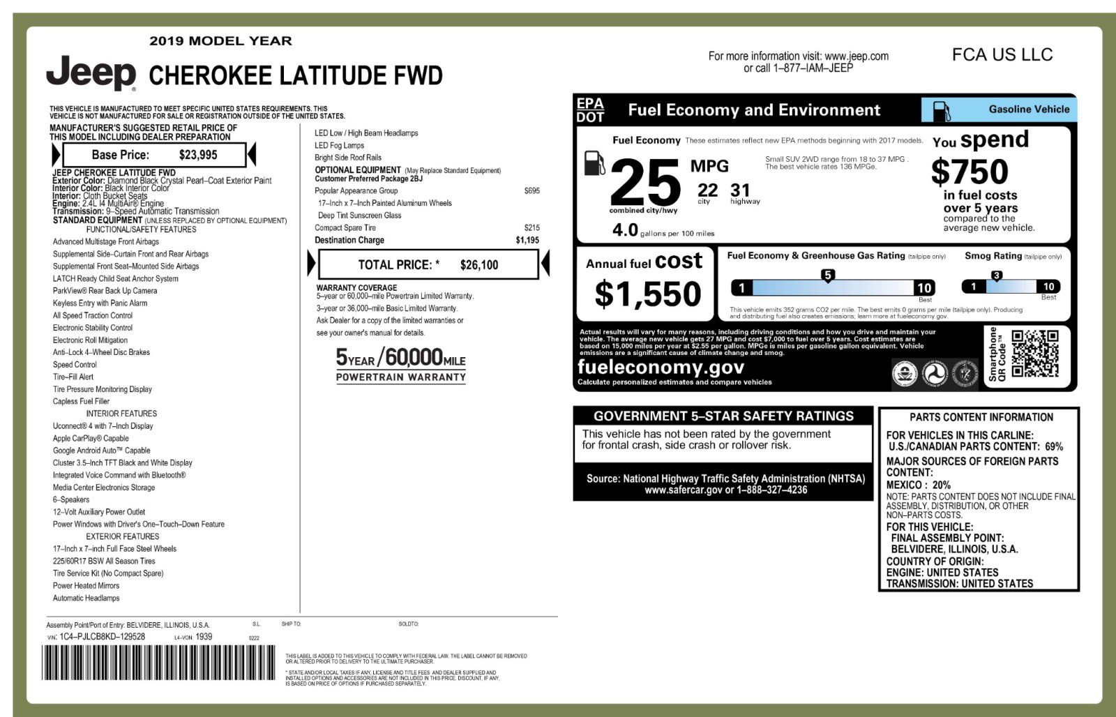 2019 Jeep Cherokee Latitude