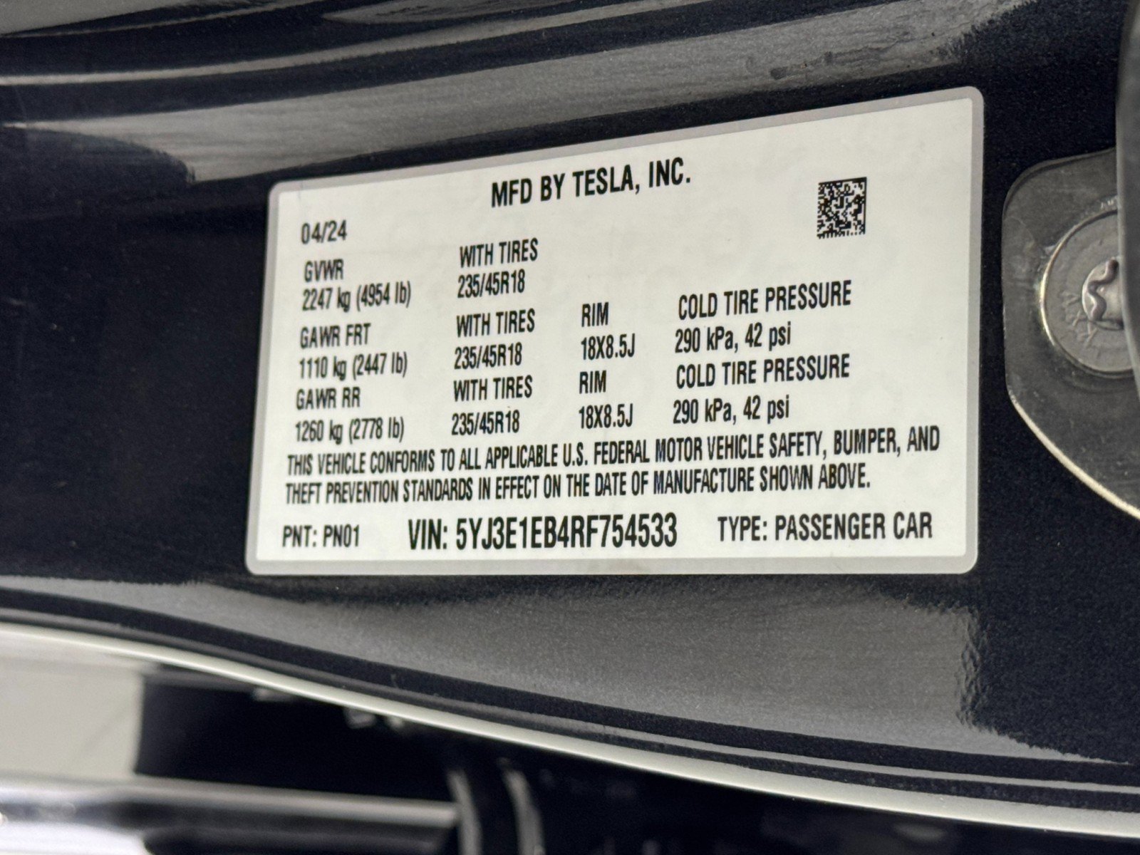 2024 Tesla Model 3 Long Range