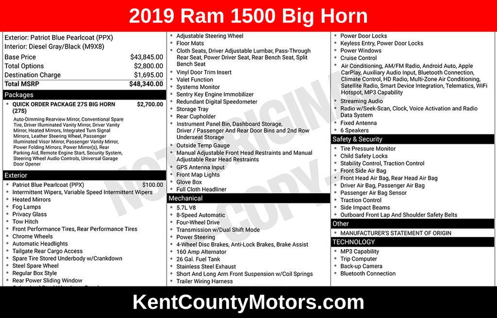 2019 Ram Ram Pickup 1500 Classic Big Horn