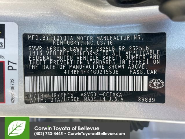 2016 Toyota Camry SE