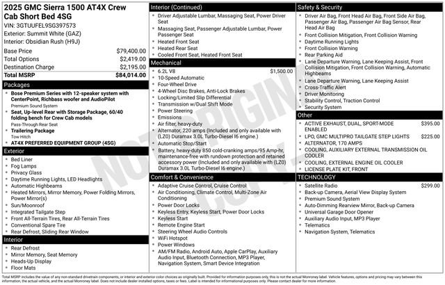 2025 GMC Sierra 1500 AT4X