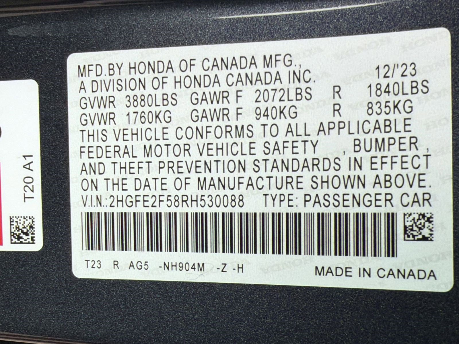 2024 Honda Civic Sport