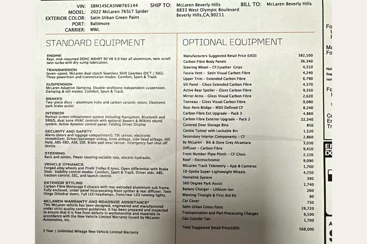 Used 2022 McLaren 765LT 3