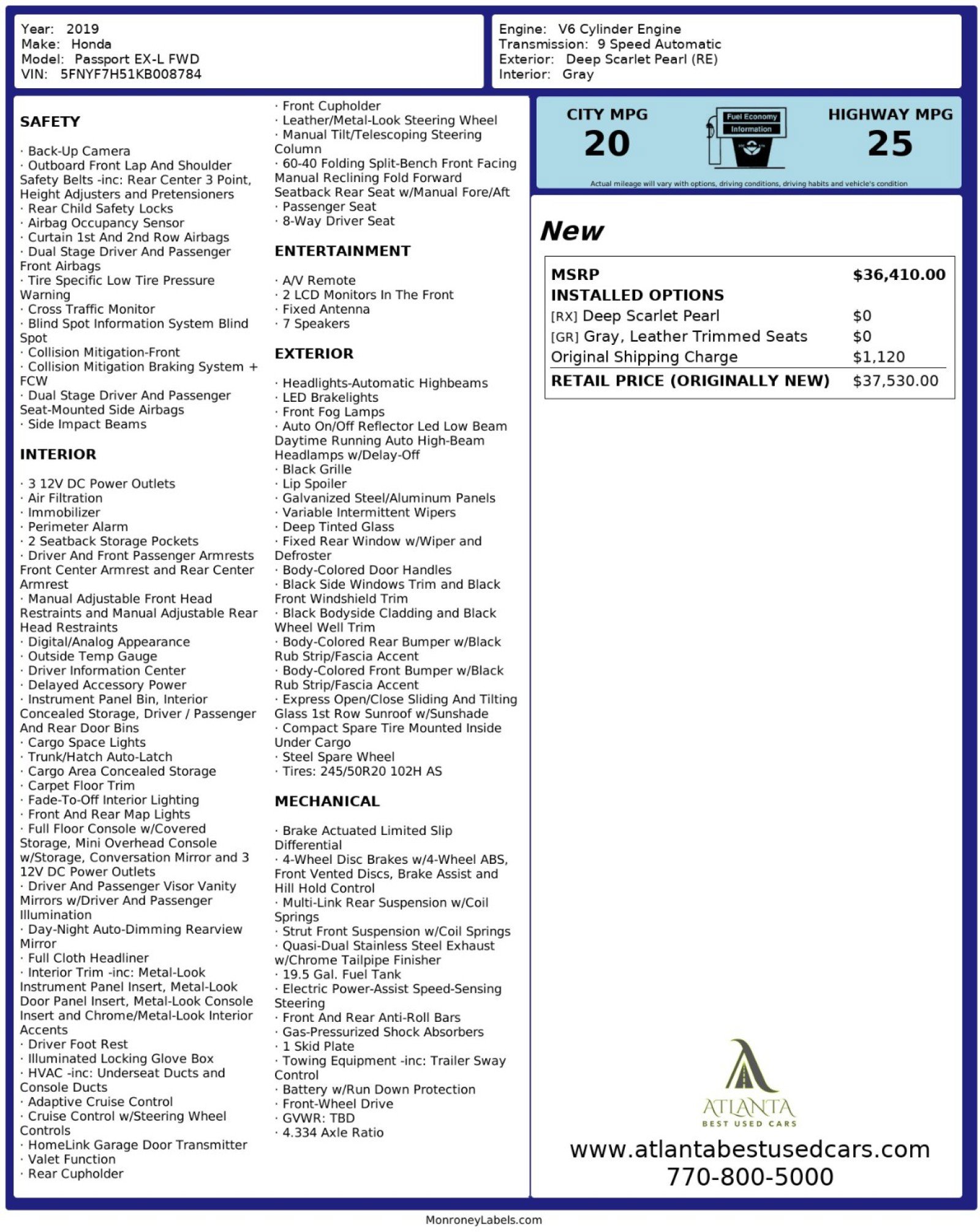 2019 Honda Passport EX-L